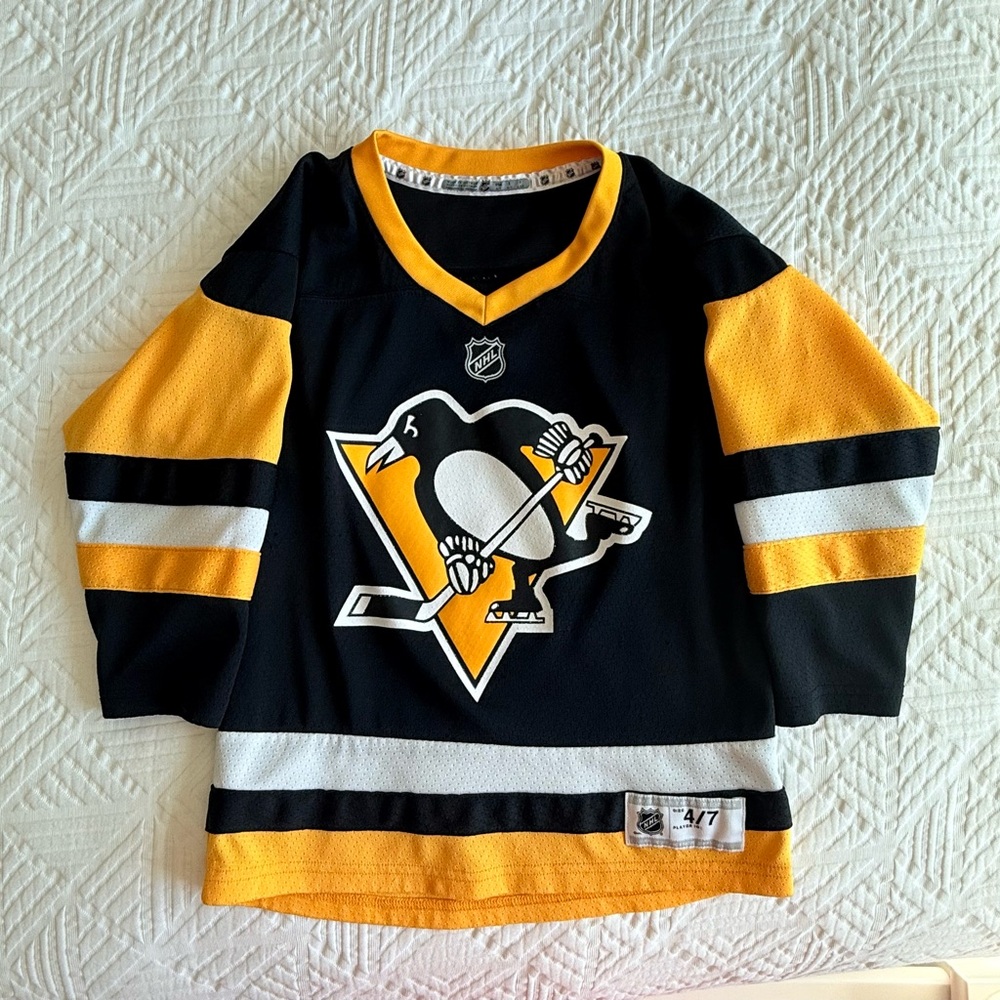 NHL Pittsburgh Penguins Youth Black and Gold Hockey Jersey